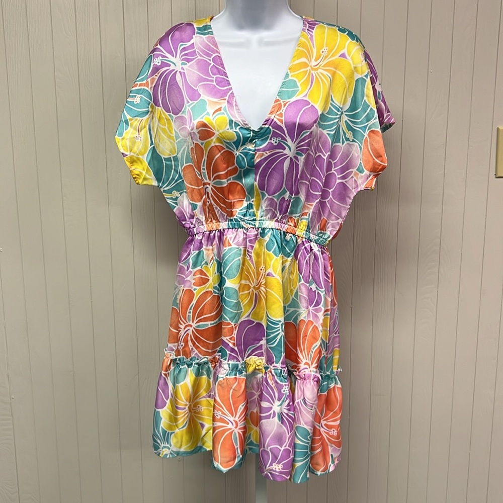 Floral Multicolor V-Neck Dress